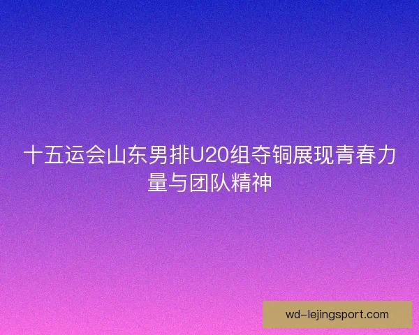 十五运会山东男排U20组夺铜展现青春力量与团队精神